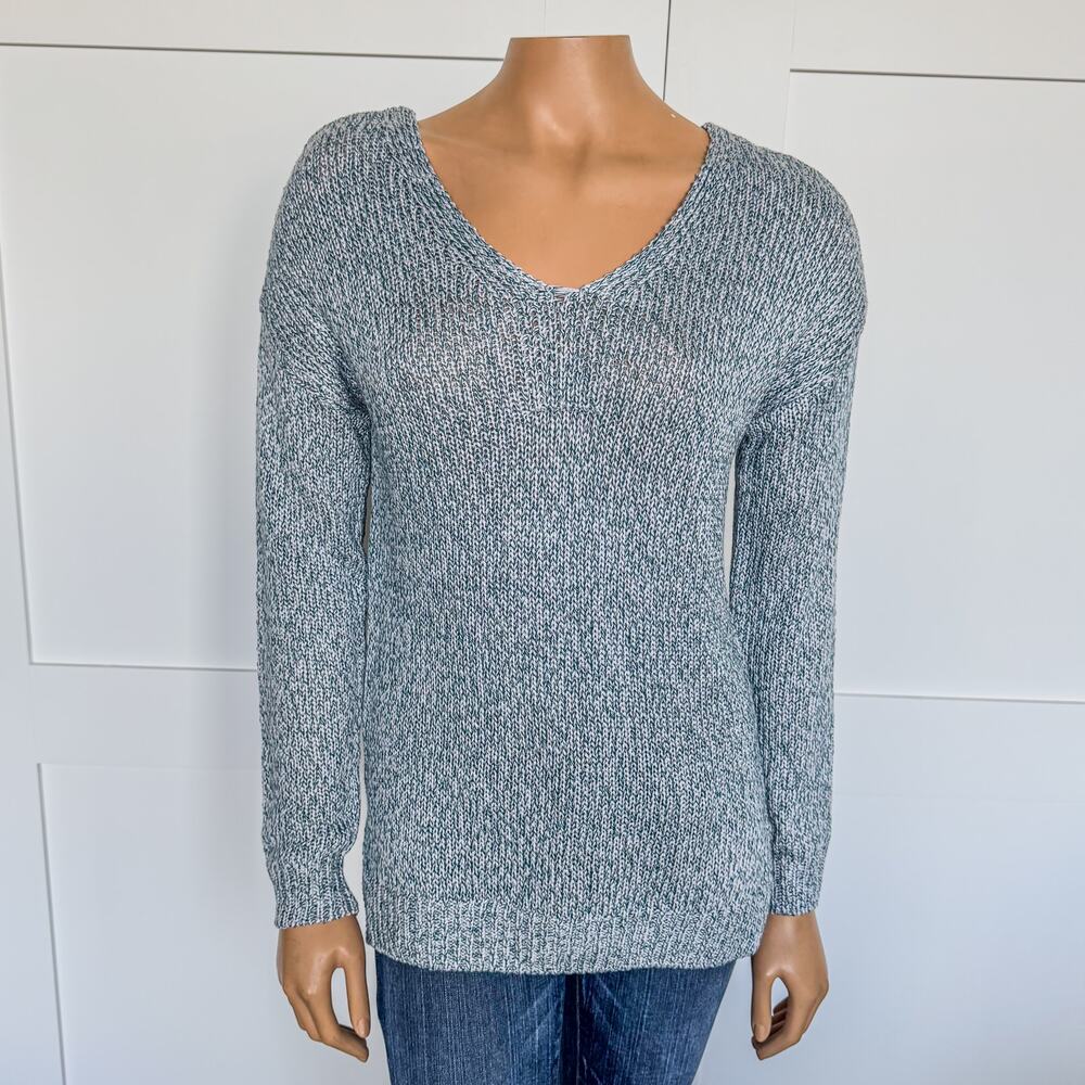 NWT-Miami of Francesca’s, Alice Lace Up Pullover Sweater-Teal-Women’s Size Small - Picture 1 of 10